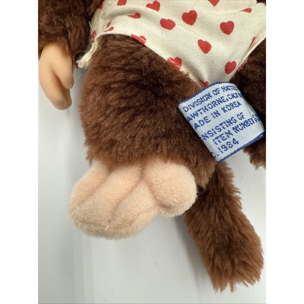 MATTEL Monkey Stuffed Heart Bonnet & Shorts EMOTIONS Plush Vintage 1984